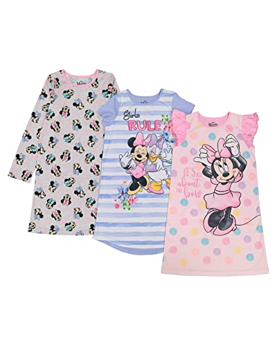 Disney Girls' Minnie Mouse 3-Pack Nightgown, GIRLS RULE 2, 2