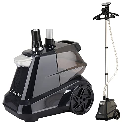 SALAV X3A Heavy Duty Commercial Full-Size Garment Steamer with Foot Pedals and Extra Large 3L (101.5 oz) Water Tank, 1800 watts, 90+min of Continuous Steam (Navy)