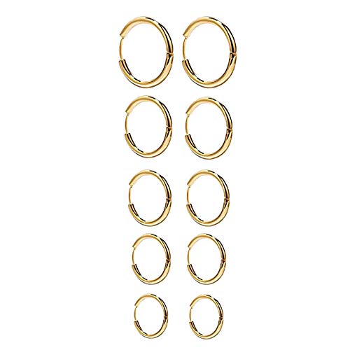 Tuuu 5Pairs/Set Small Hoop Earrings for Women, Tiny Cartilage Hoop Huggie Earrings Set for Men Women Ear Jewelry