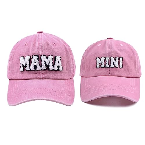 Waldeal Mama and Mini Hats, Mommy and Me Hat, Parent-Child Baseball Cap Set, Cute Matching Gift for Mom and Baby, Mother Daughter Gifts Pink