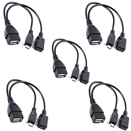 TV xStream [5 Pack] USB Port Adapter, Micro OTG Cable and Power - Compatible with Streaming Sticks, Media Devices, Rii and Logitech Keyboards, and Nintendo Switch, SNES, NES Classic (5 Pack)
