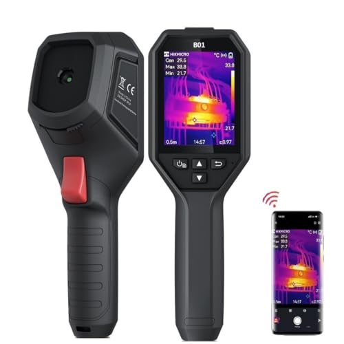 HIKMICRO B01 Thermal Camera 256 x 192 IR Resolution, Thermal Imaging Camera with WiFi, 3.2' LCD Screen, 25Hz Refresh Rate, Handheld 49,152 Pixels Infrared Camera