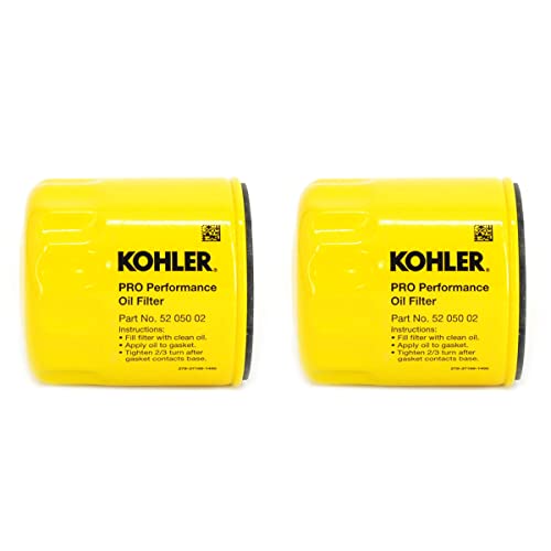 Kohler 52 050 02-S Engine Oil Filter Extra Capacity for CH11 - CH15, CV11 - CV22, M18 - M20, MV16 - MV20 and K582, 2 Pack