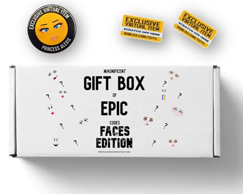 Guaranteed Roblox Face Code - Magnificent Gift Box of Epic Codes: Faces Edition│Contains ONE Authentic FACE Code & Two Bonus Codes│Possible Star Sorority, Princess Alexis, Sapphire Gaze, etc.