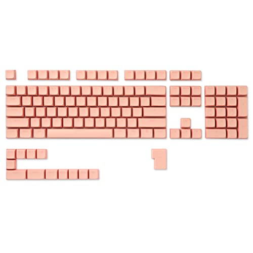 LTC LavaCaps PBT Double Shot 117-Key Pudding Keycaps Set, XDA Profile for ISO & ANSI Layout 61/68/84/87/104 Keys Mechanical Keyboard, with Keycap Puller - (Only Keycaps), Pink