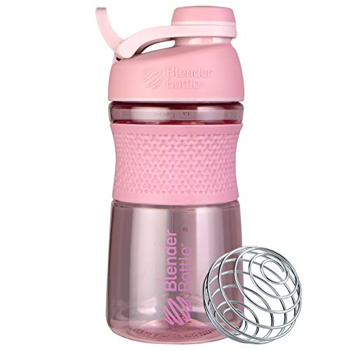 BlenderBottle SportMixer Shaker Bottle Perfect for Protein Shakes and Pre Workout, 20-Ounce, Rose