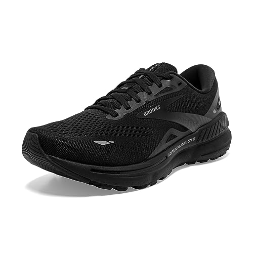 Brooks Men’s Adrenaline GTS 23 Supportive Running Shoe - Black/Black/Ebony - 10.5 Medium