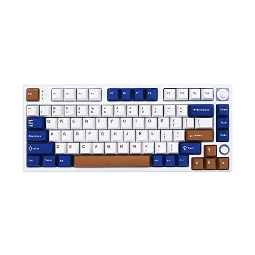 KEYMECHER KS75T 75% Mechanical Keyboard with Volume Knob, Tri-Mode Hot Swappable Gaming Keyboard, RGB Backlit, Bluetooth, 2.4G Connection with Silver Switches
