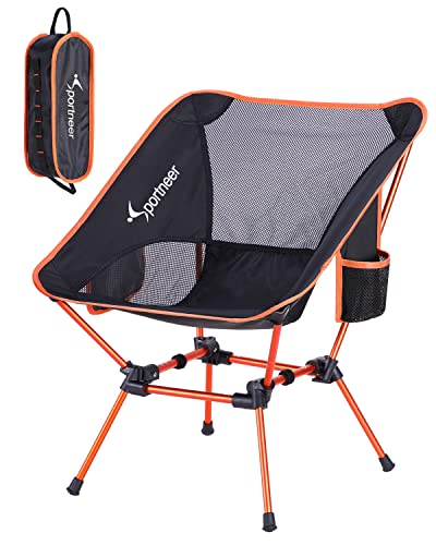 Sportneer Camping Chair, Lightweight Portable Folding Backpacking Chair Beach Camp Chairs for Adults Foldable Outdoor Collapsible Chair for Camping Hiking Lawn Picnic Outside Travel