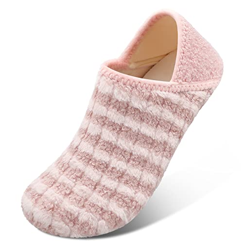 Scurtain Unisex Mens Womens Slippers Socks Artificial Woolen Slippers for Women with Non-Slip Rubber Sole Women House Slipper Women Travel Slippers Fitkicks Shoes for Women Pink/Fusion 8.5-9.5