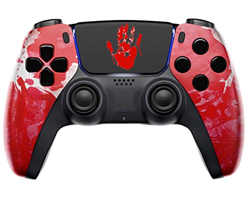 Custom Wireless UN-MODDED PRO Controller compatible with PS5 Exclusive Unique Design (Bloody Hands) [playstation]