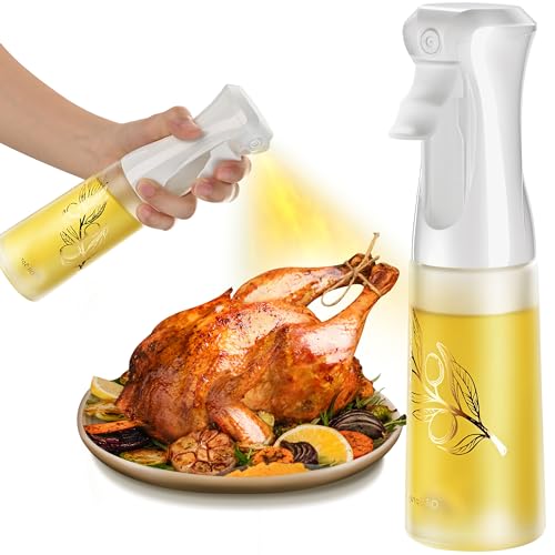Oil Sprayer for Cooking, Olive Oil Sprayer Mister, 200ml Glass Olive Oil Spray Bottle, Kitchen Gadgets Accessories for Air Fryer, Patented Technology, Widely Used for Salad Making, Baking, Frying, BBQ