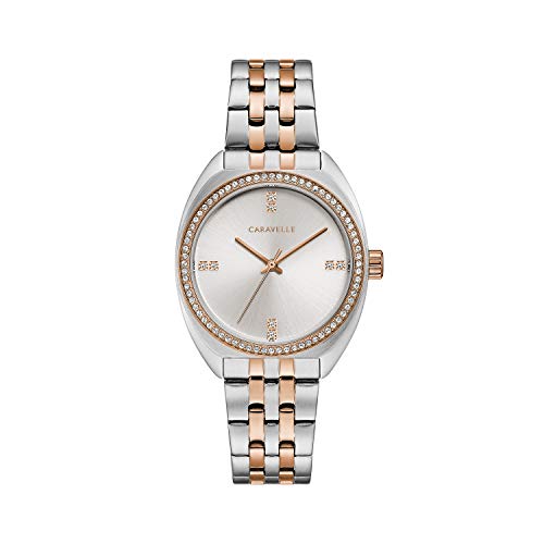 Caravelle by Bulova Retro Quartz Ladies Watch, Stainless Steel , Two-Tone (Model: 45L180)