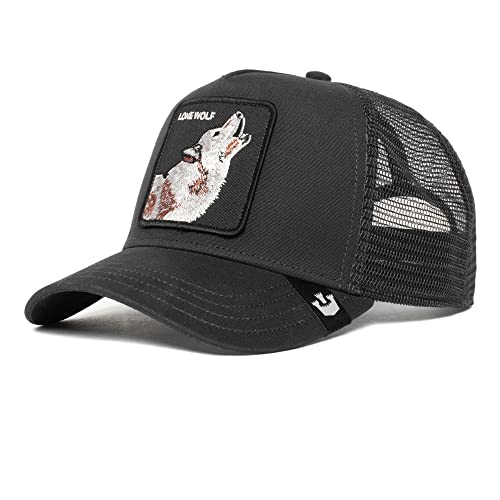 Goorin Bros. The Farm Unisex Original Adjustable Snapback Trucker Hat, Black (Lone Wolf), One Size