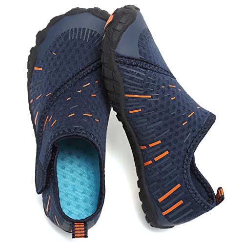 CIOR Boys & Girls Water Shoes Sports Aqua Athletic Sneakers Lightweight Sport Shoes(Toddler/Little Kid/Big Kid) U1ELJSX011-Navy.orange-33