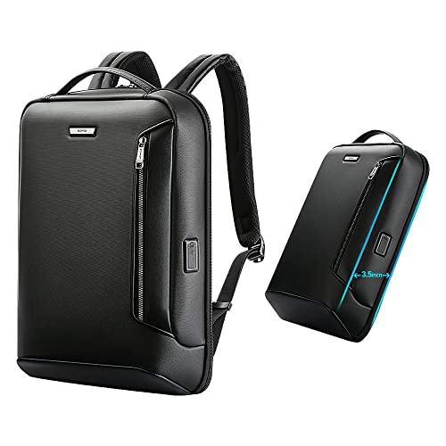 BOPai Business Laptop Backpack for 15.6 Inch Extra Slim Backpack for Men Lightweight College Waterproof Anti-Theft Backpack with USB Charging (Black)