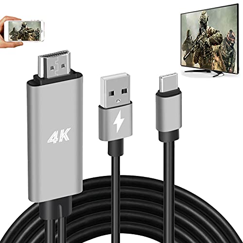 HDMI Adapter USB Type C Cable MHL 4K Video Converter Cord Compatible iMac MacBook Samsung Laptop Galaxy S20 S10 S9 S8 Note 20 10 LG G8 G5 Q5 Android Phone for Mirror & Charging to Monitor Projector TV