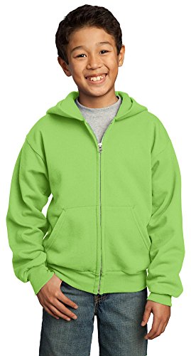 PORT AND COMPANY Fleece Full Zip Hooded Sweatshirt (PC90YZH) Lime, XS