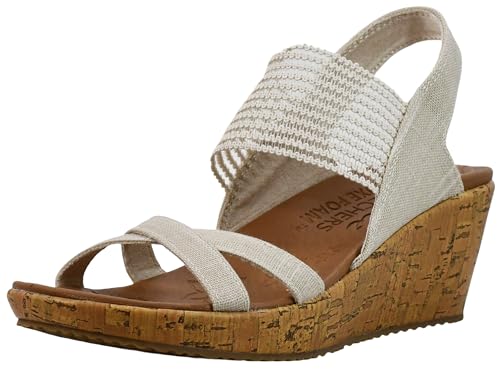 Skechers womens Beverlee - High Tea Wedge Sandal , natural , 8 M US