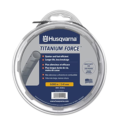 Husqvarna 639005102 string trimmer line .095-Inch 140ft spool Titanium Force, 095' x 140', Silver