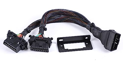 Underdash OBD2 Splitter Y Cable OBDII 1 Male to 2 Female Splitter 20awg Thick Wire