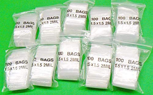 iMBAPrice Clear Reclosable Poly Bags(1.5' x 1.5' Inch) Case of 1000 Bags