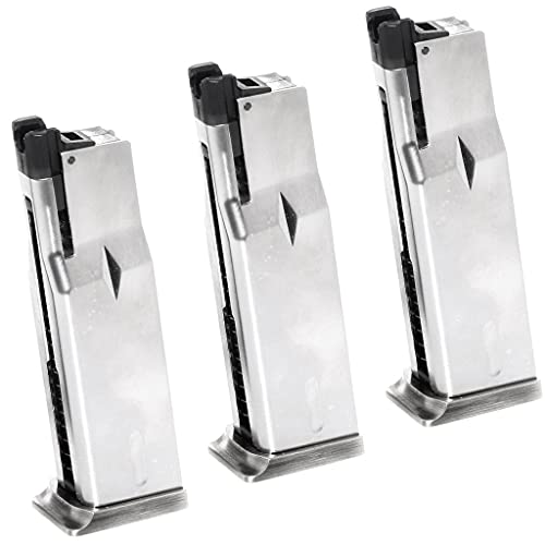 Airsoft Parts WE (WE-TECH) 3pcs 16rd Gas Magazine for WE MAKAROV PMM Series GBB Pistol Silver