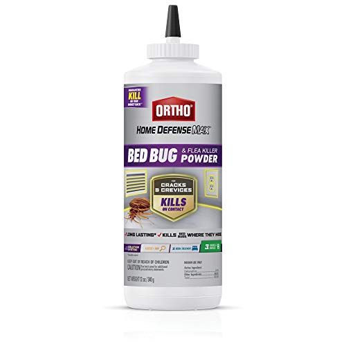 Ortho Home Defense Max Bed Bug and Flea Killer Powder For Insects - Kills on Contact, Provides Up to 8 Months of Control, Treat Cracks and Crevices, 12 oz.