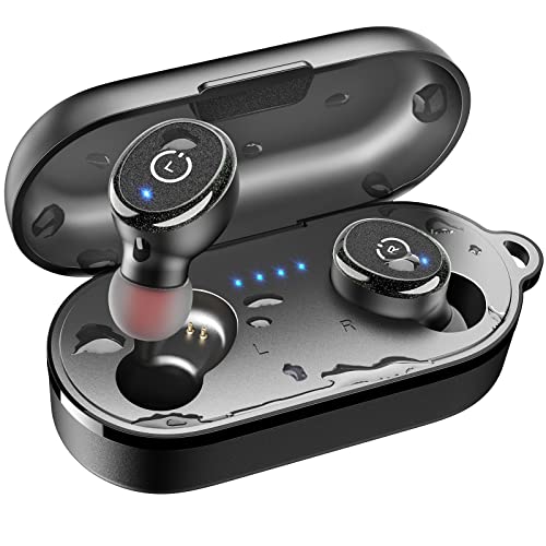 TOZO T10 (Classic Edition) Bluetooth 5.3 Wireless Earbuds with Wireless Charging Case IPX8 Waterproof Stereo Headphones in Ear Built in Mic Headset Premium Sound with Deep Bass for Sport Black