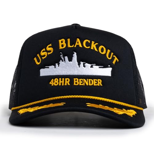 Visibly Toxic USS Blackout Trucker Hat, Funny Hat, Party Hat, Captain Hat, Boating Hat, Casual Adjustable Size, Black Hat, Patriotic Hat, USA