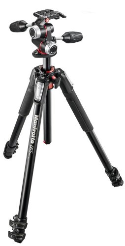 ZAYKIR Manfrotto MK055XPRO3-3W 055 Kit Aluminium 3-Section Horizontal Column Tripod with 3-Way Head and Two Quick Release Plates for The RC2 Rapid Connect Adapter