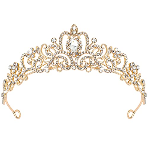 CIEHER Gold Tiara Crowns for Women Girls Princess Crown Tiaras for Women Tiaras for Girls Bridal Wedding Prom Quinceanera Birthday Crown Christmas Crown Gifts Hair Accessories for Women Girls