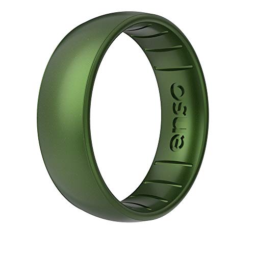 Enso Rings Classic Legend Silicone Ring - Made in The USA - an Ultra Comfortable, Breathable, and Safe Silicone Ring - Men's and Women's Silicone Wedding Ring (Loch Ness, 8)