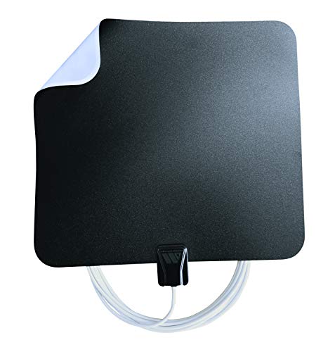 Winegard FL5500A FlatWave Amped Digital HD Indoor Amplified TV Antenna (4K Ready / ATSC 3.0 Ready / High-VHF / UHF), 60 Mile Long Range, Black/White, 6 Feet