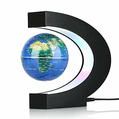 RTOSY Magnetic Levitation Globe with LED Light, Cool Gadgets Floating Lamp Globe Decor, Cool Gifts for Men/Father/Husband/Boyfriend/Kids/Boss, Great Technology Graduation Gifts Valentine's Day Gift