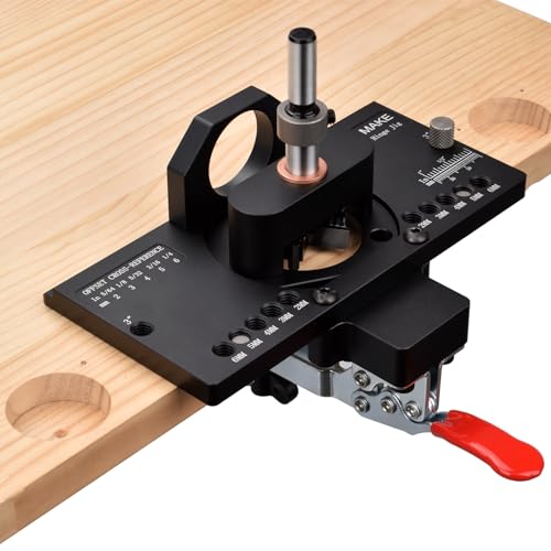 GOINGMAKE Metal Concealed Hinge Jig with Quick Clamp and Dust Vacuum Adapter Concealed Door Hinge Jig 35mm Cabinet Hinge Jig Hinge Hole Drilling Jig for Woodworking Door Cabinet Hinges Mounting Tool