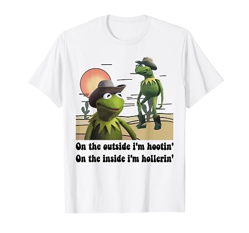 Funny Frog Outside I'm Hootin Inside I'm Hollerin Men Women T-Shirt