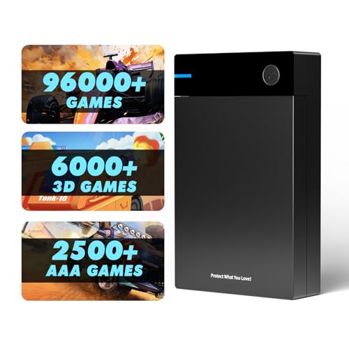 Kinhank 12tb Retro Game Hard Drive Disk with 96000+ Games, Retro Game Consoles Compatible with 400+ Emulators, Portable Game Hard Drive Disk Compatible with Win 7/8/10/11