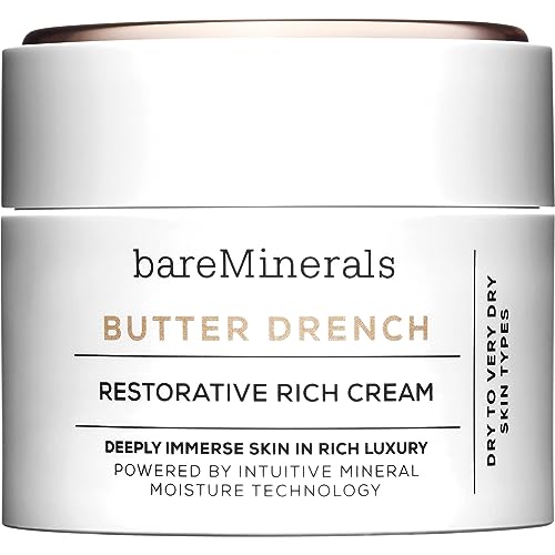 bareMinerals Butter Drench Restorative Rich Face Cream, Hydrating Face Lotion, Helps Skin Retain Moisture, Soothes Dry Skin, Non-Comedogenic, Vegan