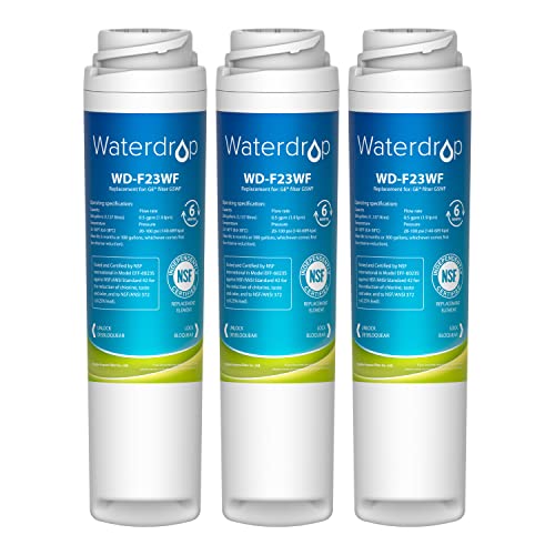 Waterdrop GSWF Refrigerator Water Filter, Replacement for GE GSWF Smart Water 238C2334P001, Kenmore 46-9914, 469914, 9914, 3 Filters