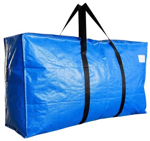 60 Gallon Extra Large Storage Duffle Bags for Travel, Jumbo Heavy Duty Storage Bags with Zipper, Foldable Big Blue XL Duffle Bag