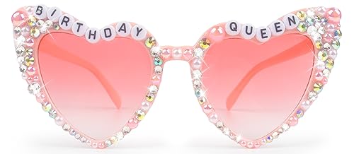 Birthday Glasses for Women- 'Birthday Queen' Birthday Sunglasses for Happy Birthday Party Gifts Accessories Party Favors (Pink)