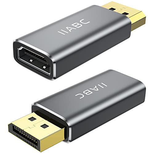 IIABC Displayport to HDMI Adapter (2Pack) 4K 24K Gold Plated Displayport DP to HDMI Female Converter，Uni-Directional Display Port to HDMI Converter Compatible for Lenovo, HP, Dell &More- Grey