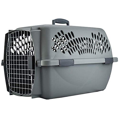 Petmate Pet Porter Dog Kennel 24', Dark Gray & Black, for Pets 15-20lbs, Made in USA