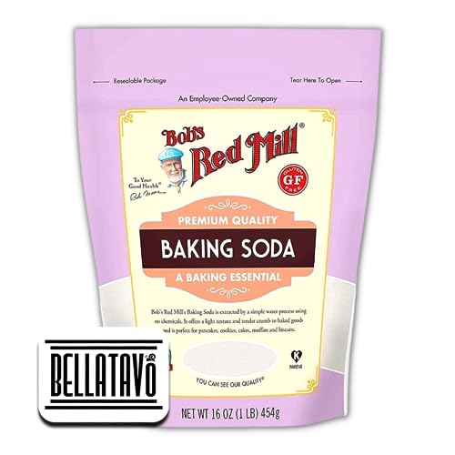 Gluten Free Baking Soda Bundle. Includes 1-16 Oz Resealable Bag of Bobs Red Mill Baking Soda. Bobs Red Mill Baking Soda is Certified Gluten Free, Non GMO & Kosher Comes with a BELLATAVO Fridge Magnet!