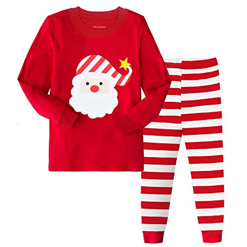 Tphon Girls Christmas Pajamas Toddler Boy Kids Holiday Pajamas Set Santa PJS Winter Sleepwear Children Clothes(6Y, Red)
