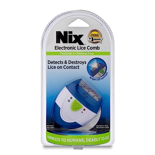 Nix Electronic Lice Comb, Instantly Kills Lice & Eggs and Removes From Hair