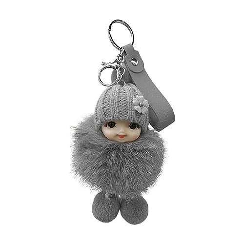 ARMLAZER Beautiful Ivy Keychain Living Doll Charm Pendant for Backpack Bag Gift for Woman (grey)