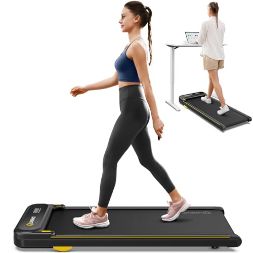 UREVO Walking pad, Under Desk Treadmill for Home Office, Portable Desk Treadmill with Double Shock Absorption Remote Control LED Display, 265 Lb Capacity