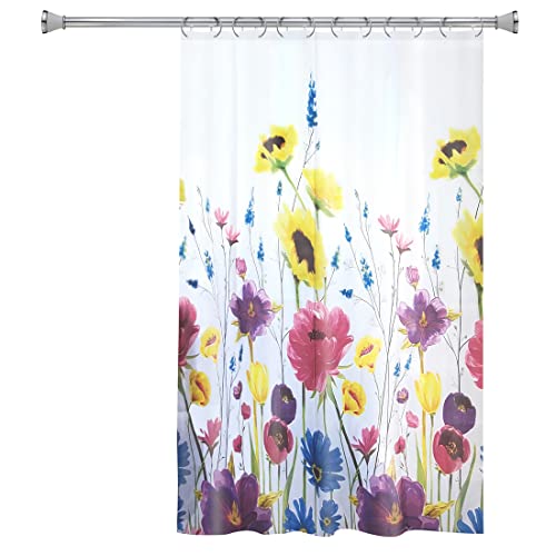 Splash Home Prisma Design Polyester Shower Curtain, For Bathroom and Bathtub Curtains, Lightweight Washable Cloth & Water-Resistant, 70W x 72H Inch